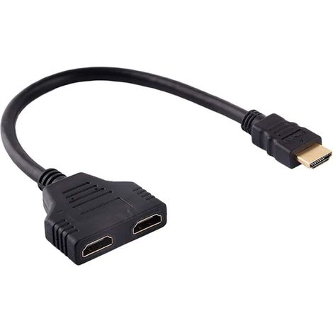 Hdmi-kabelsplitter (1080p), Hdmi-stecker Auf Zwei Hdmi-buchsen, 1-zu-2-wege-adapterkabel Für Hd-fernseher, Lcd-monitore Und Projektoren