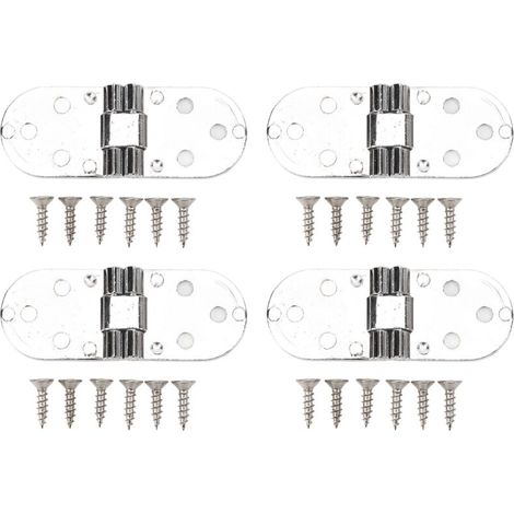 Satz Mit 4 Klappscharnieren, 180° – Zinklegierung – Hochglanzverchromt – 2,2 Mm Dick