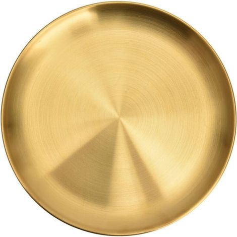 Rundes Edelstahltablett, Goldfarben, 23 Cm, Ausführung 1