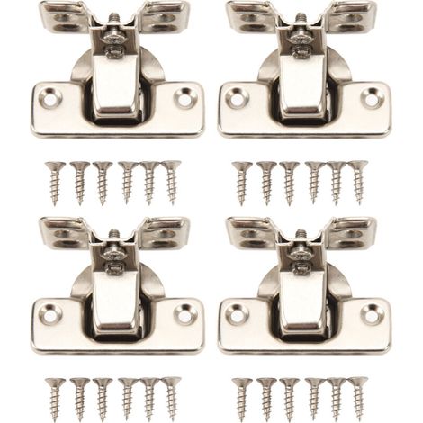 Set Mit 4 Scharnieren Mit 4-loch-sockel – Kurzer Arm, Großer Winkel – Möbelscharniere