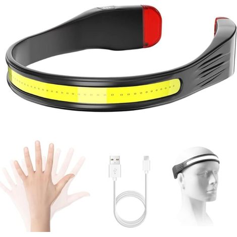 Extrem Leistungsstarke Led-stirnlampe, 350 Lumen, Usb-c-aufladbar, 3 Leuchtmodi, 260° Abstrahlwinkel, Wasserdicht – Ideal Zum Laufen, Angeln Und Radfahren.