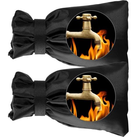 Set Mit 2 Frostsicheren Wasserhahn-überzügen – Wasserdichte Außenwasserhahn-überzüge, Schwarze Gartenwasserhahn-socken