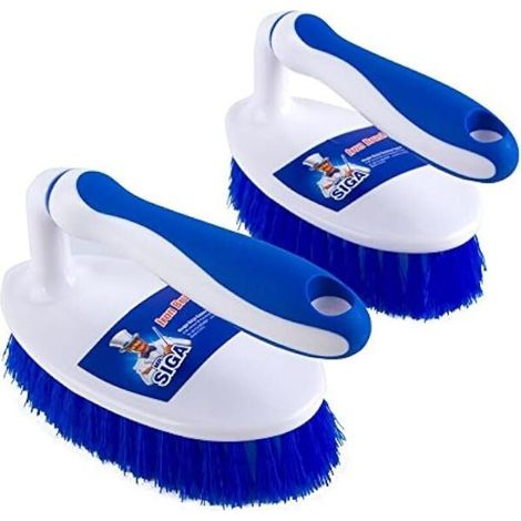 Zolginah Hochleistungs-scheuerbürste Mit Komfortgriff. 2-teiliges Set, Weiß Und Blau.