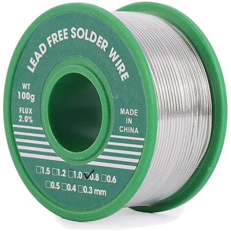 Lötzinn, Bleifreier Lötdraht 0,8 Mm 100 G, Dünner Kern Mit Kolophoniumflussmittel, Sn99%-ag0,3%-cu0,7%, Lötdrahtspule Zum Elektrischen Löten