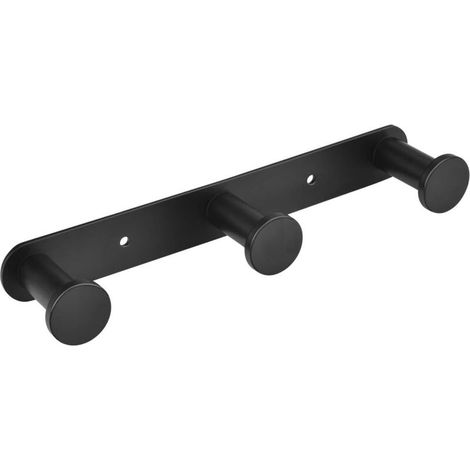 Zolginah Handtuchhaken, Wandhaken, Wandgarderobenhaken, Handtuchhalter, Edelstahl-wandhaken Für Badezimmer, Haken Für Bad Und Küche (wandmontage, 3 Haken, Schwarz)