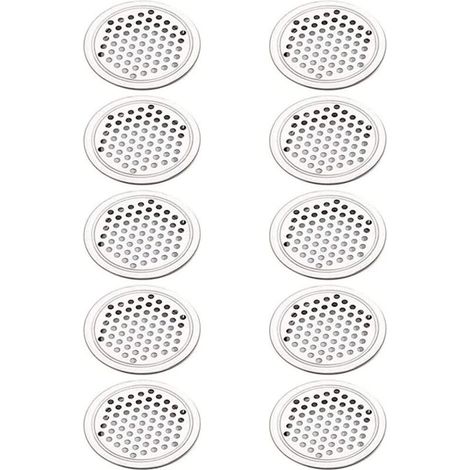 Set Mit 10 Runden Lüftungsgittern Aus Edelstahl Für Bad, Küche, Schränke, Schuhschränke, 53 Mm