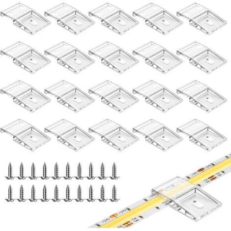 Lntyq Befestigungsclips Für Transparente Led-streifen, Selbstklebend Mit Schrauben, 50 Clips Und Schrauben, Für 10 Mm Breite Led-streifen, Ip30/65, 2-4-polig