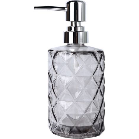 Seifenflasche Aus Glas, Rautenförmig. 12 Stück À 30 Ml, Für Den Gebrauch Im Badezimmer (grau)