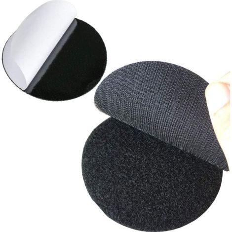 Lntyq Packung Mit 10 Runden, 6 Cm Großen Klebepunkten Mit Superklebender Rückseite, Abnehmbar, Perfekt Für Zuhause Oder Büro (schwarz)