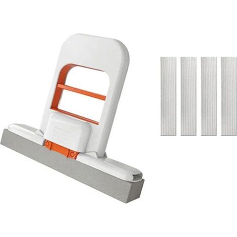 Mini-klappbesen Mit Austauschbarem Bezug Für Haushaltsreinigungsarbeiten, Manuell Bedienbar, Inklusive Bürste Und Waschbaren Schwammköpfen Für Wiederholten Gebrauch Und Optimale Kontrolle