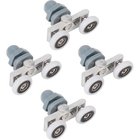 Lntyq Set Mit 4 Doppelrollen Für Duschtüren (oben Und Unten) – Geräuschlos – Doppelgleitrolle – 23 Mm