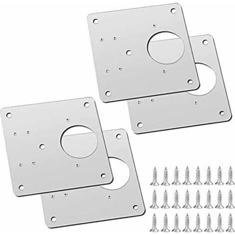 Zolginah 4-teiliges Scharnier-reparaturset Mit Loch, Reparaturhalterungen, Montageplatten Mit 24 Schrauben, Scharnier-reparaturset Für Holzmöbel Und Regale