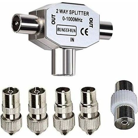 T-förmiger Antennenverteiler, 2-wege-antennenverteiler, 2 Koaxiale Dvbt/bk 01000 Mhz, Tv-stromkoppler