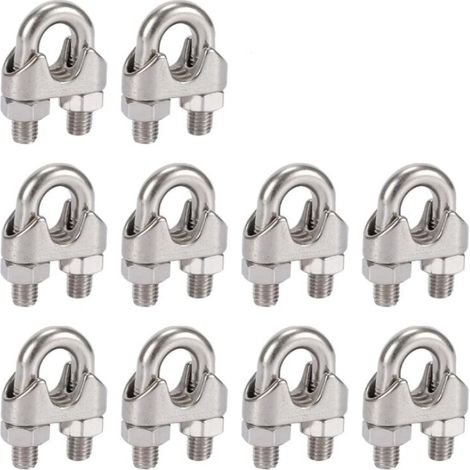 Lntyq 10er-pack 5 Mm Kabelbinder Aus Edelstahl 304 Mit Doppelclips Für Wäscheleinen, Markisen Und Befestigungen