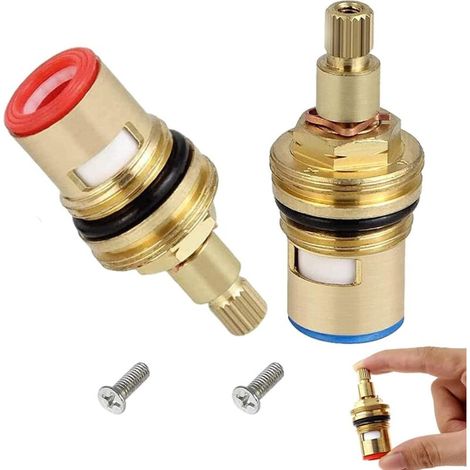 Lntyq 2 Stück Keramikscheiben-ersatzkartuschen Für Messing- Und Keramikarmaturen, 1/2" Vierteldrehung, Für Bad- Und Küchenarmaturen