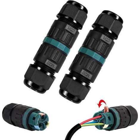 Set Mit 3 Outdoor-steckverbindern, Ip68-wasserdichte Anschlussdose, Neu