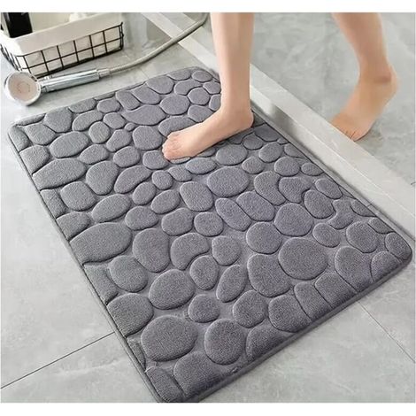 Badematte, Rutschfest, Super Saugfähig, Geeignet Für Badezimmer, Dusche, Badewanne - 40x60 Cm (grau)