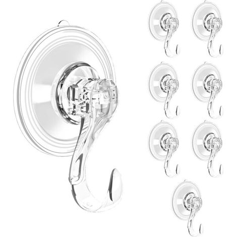 Zolginah 8er-set Saugnapfhaken, Robust, Für Glas, Fenster, Wände, Badezimmer, Dusche, Zum Aufhängen Von Handtüchern Und Luffa-kränzen, 3 Kg