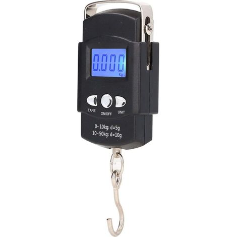 Lntyq Elektronische Angelhakenwaage, 50 Kg Digitale Lcd-hängewaage Mit Integriertem 1-meter-maßband, Zum Wiegen Von Gepäck, Einkäufen Und Zum Angeln. Maßeinheit