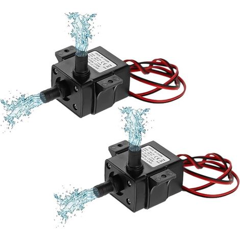 Set Mit 2 Mini-tauchpumpen (bürstenlos, 12 V Dc, 4,8 W, 240 L/h) Für Aquarium, Garten, Fische, Wasser, Springbrunnen, 8 Mm Düsendurchmesser