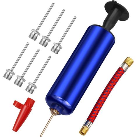 Ballpumpe, Luftpumpe Mit 7 Nadeln, 1 Düse Und 1 Ventiladapter Für Basketball, Fußball, Volleyball, Rugbyball, Bälle
