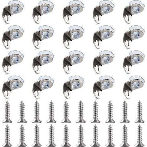 20 Stück 12x11,5x14,5 Mm Edelstahl-glasregalhalterungen, Rechtwinklige Klemmhalterungen Für Regalböden, Glashalterungen