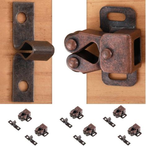 Set Mit 6 Doppelrollenverschlüssen Für Möbel – Für Schranktüren, Kugelverschlüsse, Rollenverschlüsse, Verschlüsse – Schranktürverschluss – Für Schranktüren