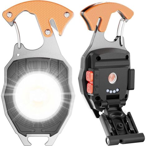 Mini-cob-schlüsselanhängerlampe Mit 7 Modi, Wiederaufladbar, Magnetischer Sockel, Ideal Zum Angeln, Radfahren, Wandern, Äußerst Praktisch