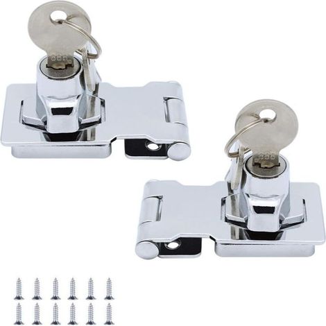 (2er-pack) 65 Mm Metall-türriegel Mit Vorhängeschloss Und Schlüssel – Chrombeschläge Für Gartenhaustüren, Schränke, Kisten Und Möbel