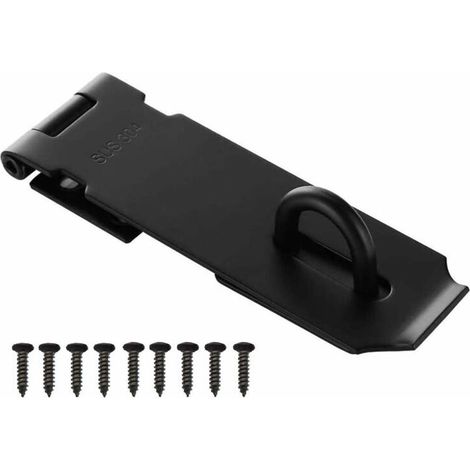 Bohrer-set Für Vorhängeschloss, 15 Cm Türriegel, Vorhängeschloss-verschluss, Außentürschloss Mit Schrauben, Türriegel Aus Edelstahl Für Tür, Schublade, Schrank (schwarz)
