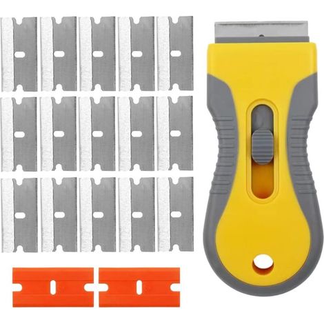 Set Mit 18 Kratzfreien Kunststoffschabern Für Cerankochfelder, Metall- Und Kunststoffklingen Zur Reinigung Von Böden Und Glasflächen