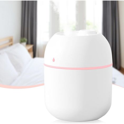 Mini-usb-luftbefeuchter 220 Ml, Weiß – Leiser Nebelgenerator Mit 2 Modi, Led-nachtlicht, Wasservernebelung Für Schlafzimmer, Büro Und Auto