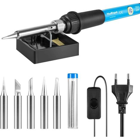 Zolginah Lötkolben-set 60w 220v, Einstellbare Temperatur, Mit 5 Lötspitzen, Lötkolbenständer Und Lötzinn