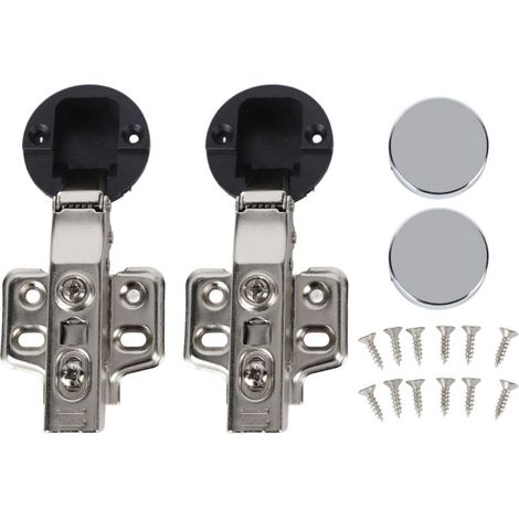 Set Mit 2 Soft-close-scharnieren Für Glastüren – Edelstahl 201 – 35 Mm Topf – Gerader Arm (18 Mm Gesamtüberlappung)