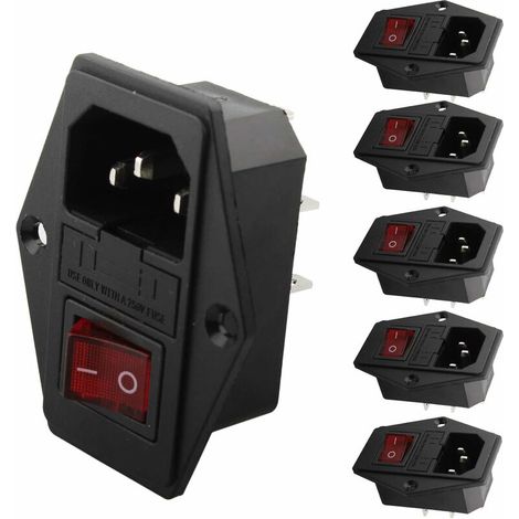 – Iec 320 C14-steckeradapter Mit Sicherungsschalter – 220–250 V / 10 A – Unterputzsteckdose Für Laborgeräte