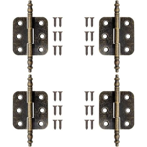 4 Antike Messingscharniere Mit 24 Schrauben, Vintage-flachscharniere 72 X 34 Mm, Vintage-scharniere Für Schranktüren, Faltscharniere Aus Bronze, Antike Möbelscharniere Für Schmuckkästchen Und Kleiders