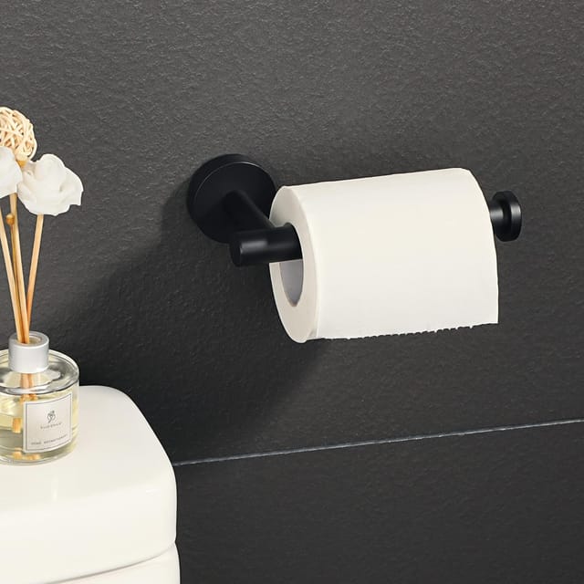 Porte papier toilette mural Porte papier toilette en acier inoxydable 304 finition polie, Noir Mat