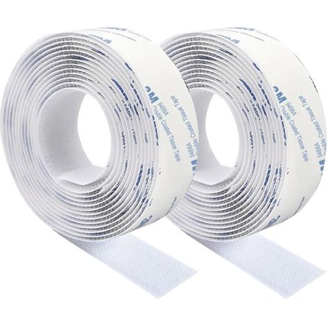 Lntyq Doppelseitiges, Kratzfestes Klebeband, Starkes, Weißes Nylon-doppelklebeband, Rückstandsfrei, 3 M X 2 Cm, Für Fußmatten, Kissen Und Kleidung