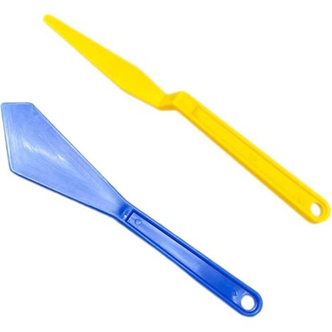 Lntyq 2-teiliges Auto-rakel-set, Robuste Und Kompakte Vinylschaber Mit Glatten Kanten Zum Anbringen Und Reinigen Von Autofolien, Gelb Und Blau, Kunststoff, 17,5 X 1,6 Cm