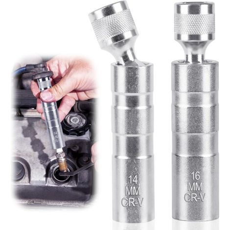 Universeller Magnetischer Zündkerzenschlüssel, 2 Magnetische Zündkerzenschlüssel 16 Mm/14 Mm Lang, Ausbau-steckschlüssel Für Kfz-reparaturen