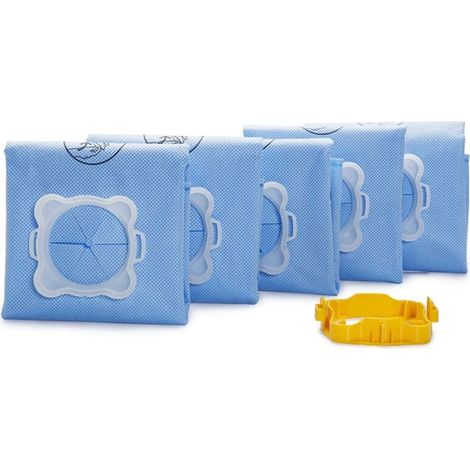 Zolginah Wonderbag Original Staubsaugerbeutel (5er-pack), Kompatibel Mit Kanisterstaubsaugern, Patentierter Universaladapter, Besonders Strapazierfähig, Hohe Filterleistung, Wb406120 Blau