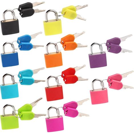 Set Mit 10 Farbenfrohen Mini-vorhängeschlössern (23 Mm) Für Schubladen, Schränke Und Aufbewahrung – Mit Je 2 Schlüsseln – Für Mehr Sicherheit In Haus Und Büro