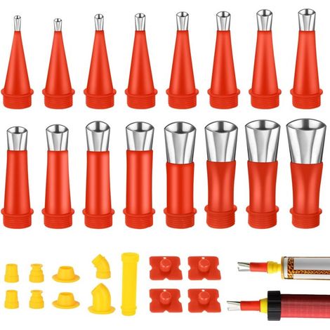 Edelstahl-düsenapplikator, 29-teiliges Universelles Integriertes Gummidüsen-werkzeugset, Kartuschenpistolen-düsen-werkzeug Für Küche Und Bad