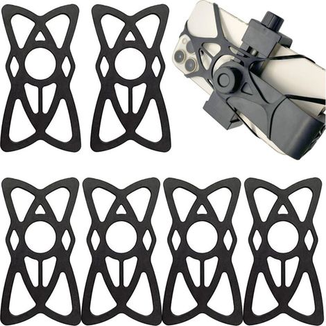 6-teiliges Set Fahrrad-handyhalterungen, Fahrrad-handyhalterungen, Gummi-sicherheits-handyhalterungen Für Fahrrad-, Motorrad- Und Rollerlenker (schwarz)
