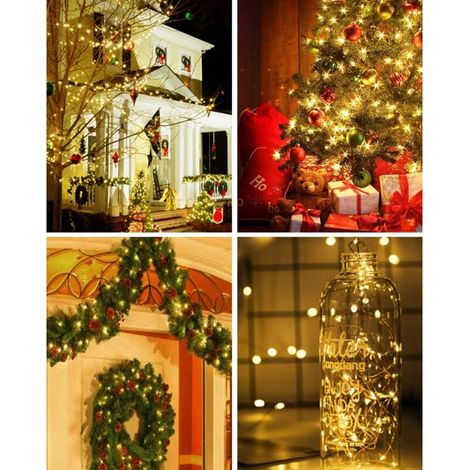 Zolginah Lichterkette, 5 M, 50 Leds, Batteriebetrieben, Mini-led-lichterkette Für Den Innenbereich, Dekoration Für Schlafzimmer, Weihnachten, Hochzeit, Party, Zuhause, Garten, Warmweiß [cl