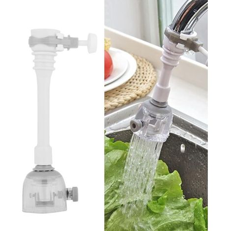 Lntyq Küchenarmatur-verlängerung, 360° Schwenkbarer Strahlregler, 2 Modi, Wasserhahnfilter, Wassersparer Für Küchenarmatur (18 Cm - Grau)