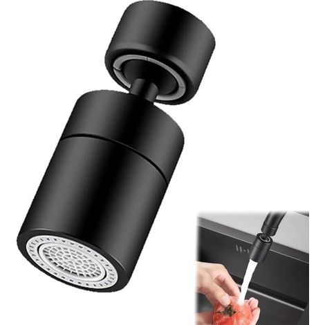 Rutschfester Edelstahl-spülbeckenlüfter Mit Sprudelfunktion, 360°-filter, Schwenkbarer Brausekopf Mit Düsenadapter, Passend Für Alle Wasserhähne, Schwarz