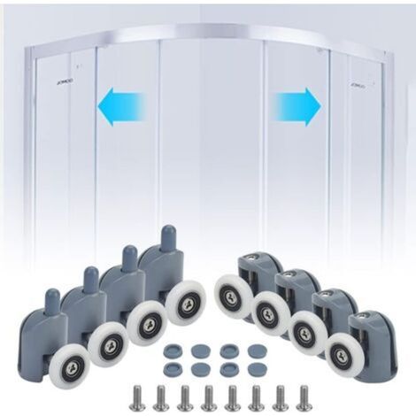 4 Paar Edelstahl- Und Abs-schiebetürrollen (23 Mm), Rostfreie Duschtürrollen, Robuste Und Langlebige Rollen Für Duschkabinentüren Und Glastüren Im Badezimmer.