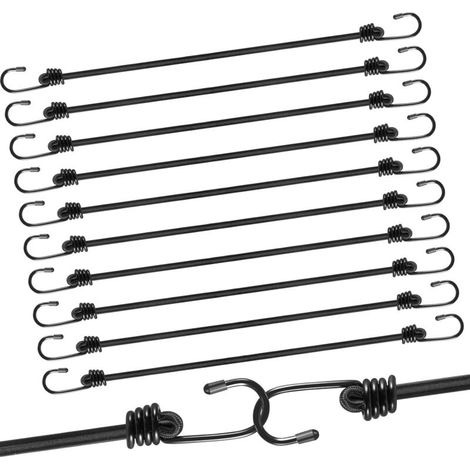 Elastische Bungee-seile Mit Haken, 12 Stück 30 Cm Lange, Robuste Bungee-seile Zur Sicherung Von Gepäck, Dachträgern, Campingplätzen, Motorrädern Und Planen