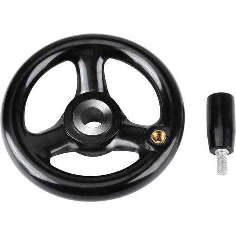 Lntyq Handrad Für Fräsmaschinen, 3-speichen-handrad Mit Drehbarem Griff 12-100 Mm Für Werkzeugmaschinen, Drehmaschinen, Fräsmaschinen (schwarz)
